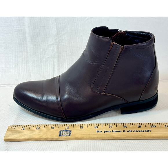 TOTO Mens 6.5 Invisible 2.8" Height Increasing Elevator Zip Ankle Boots Brown - Picture 12 of 14